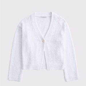 Abercrombie & Fitch White V-Neck Cardigan